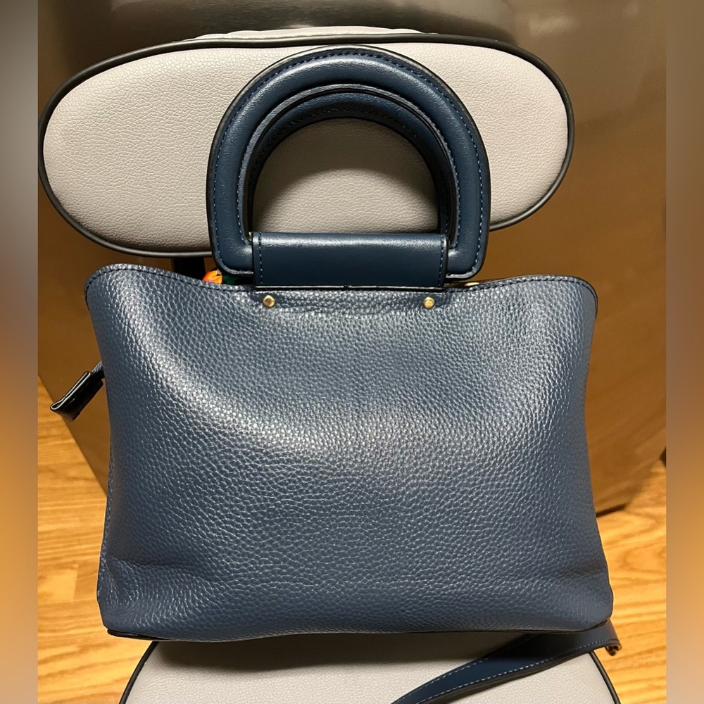 Navy Blue Mini Handbag Retro Style NWOT - Picture 3 of 14